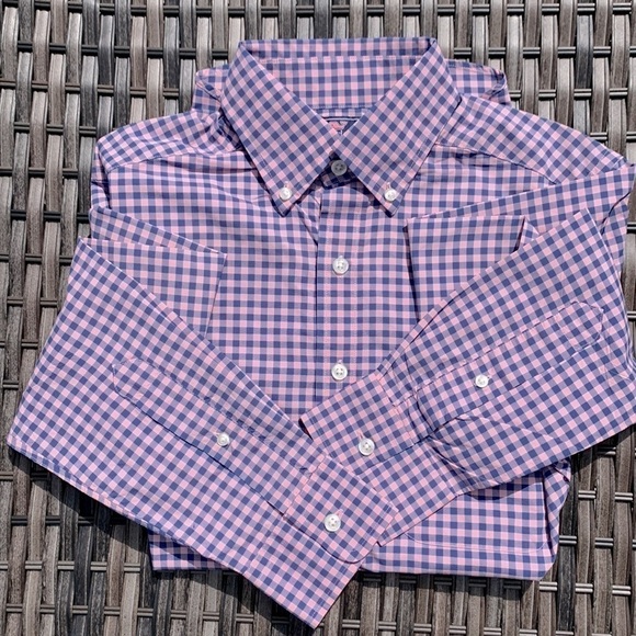 𝅺vineyard Vines Performance Bradey Gingham Slim Fit Tucker Shirt - Picture 10 of 16